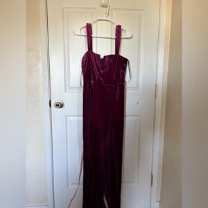 Lulu's Deep Purple Velvet Maxi Dress